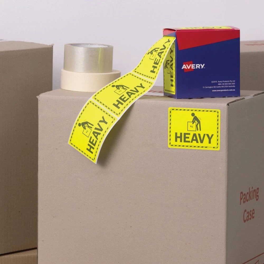2 Avery Heavy Labels 75 x 99.6mm Yellow 750 Pack, 2 of 3