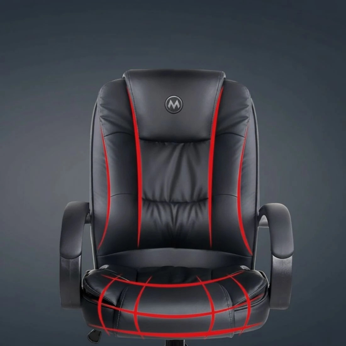 5 Artiss Executive Office Chair Leather Tilt - Black, 5 of 10