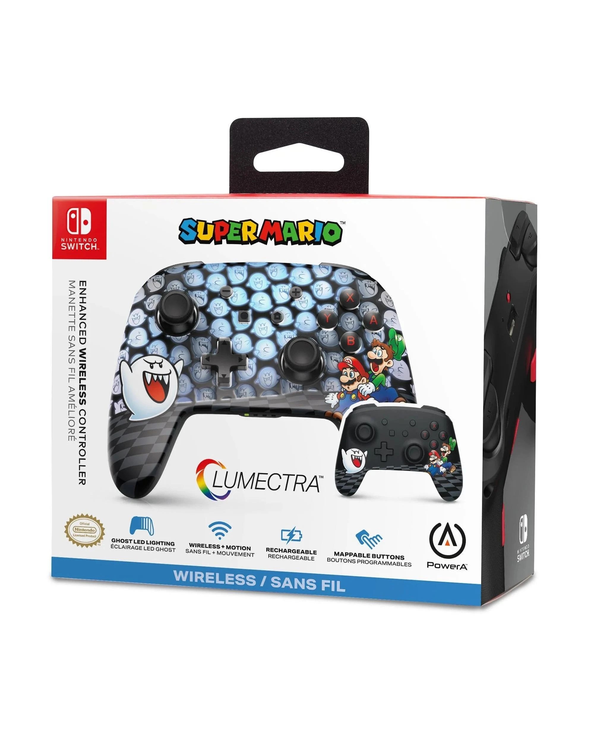 1 PowerA Lumectra Enhanced Wireless Controller For Nintendo Switch - Mario Boo - Black, 1 of 10