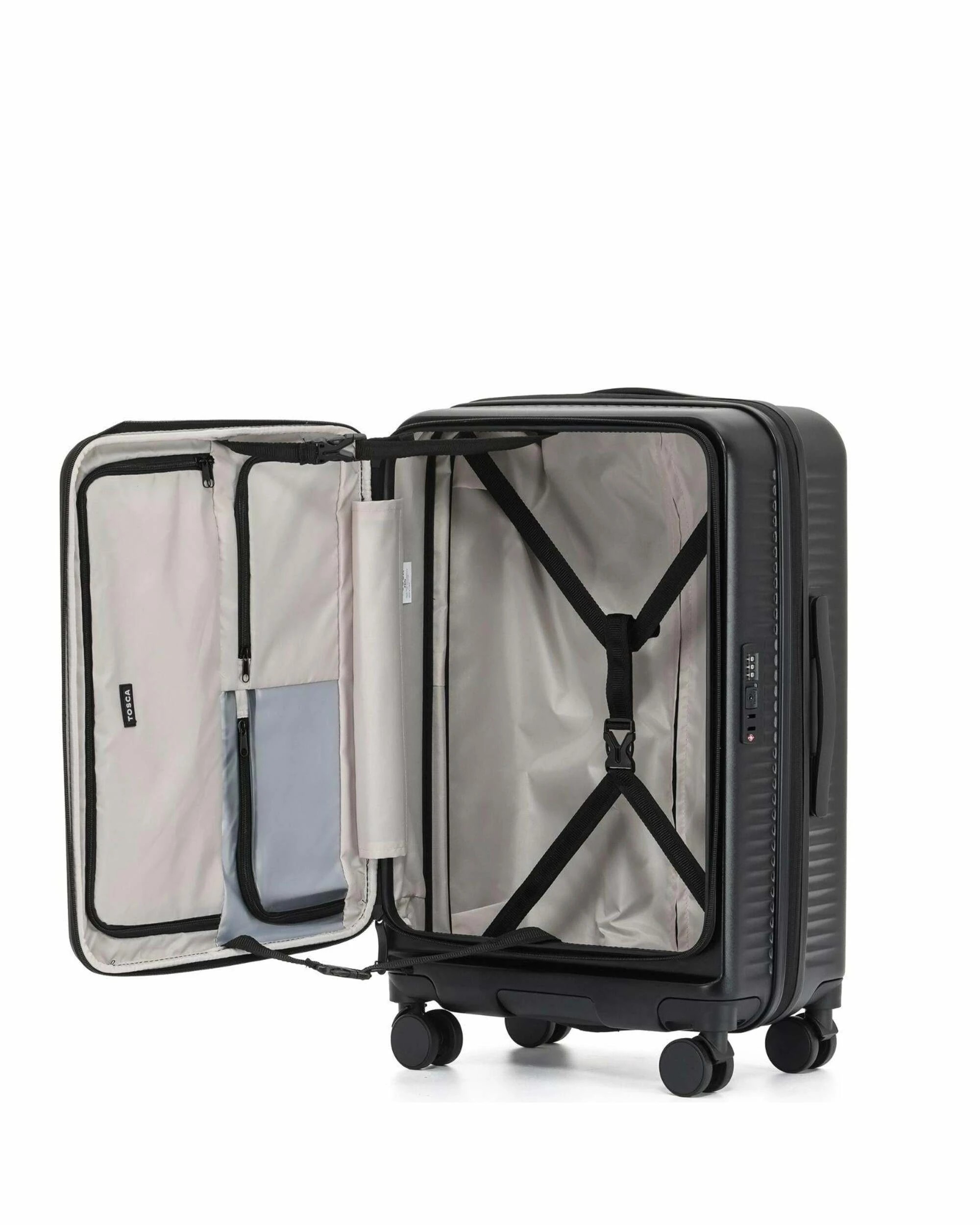 1 Tosca Zen Large Suitcase Travel Luggage With Wheels & Combination Lock - Black, 1 of 1