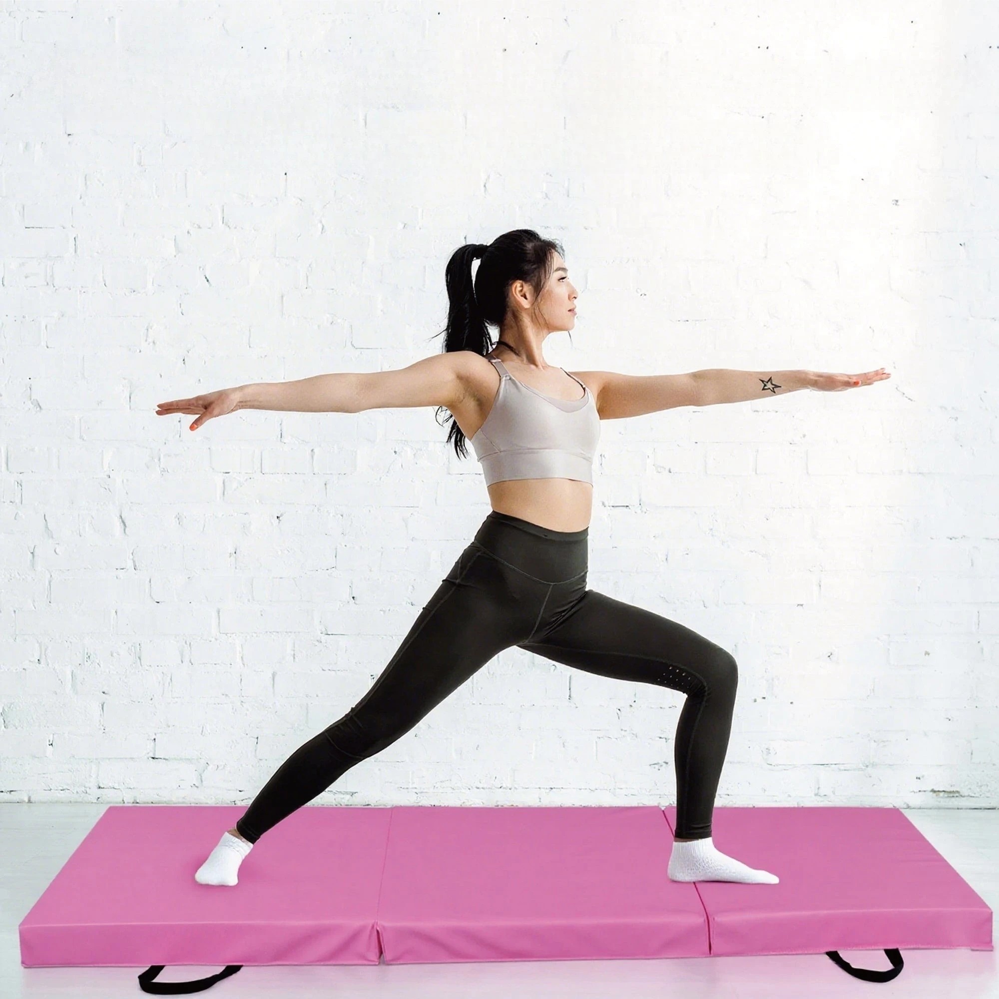 5 Fitness Master Folding Exercise Floor Mat Dance Yoga Gymnastics Training Home Pu, 5 of 10