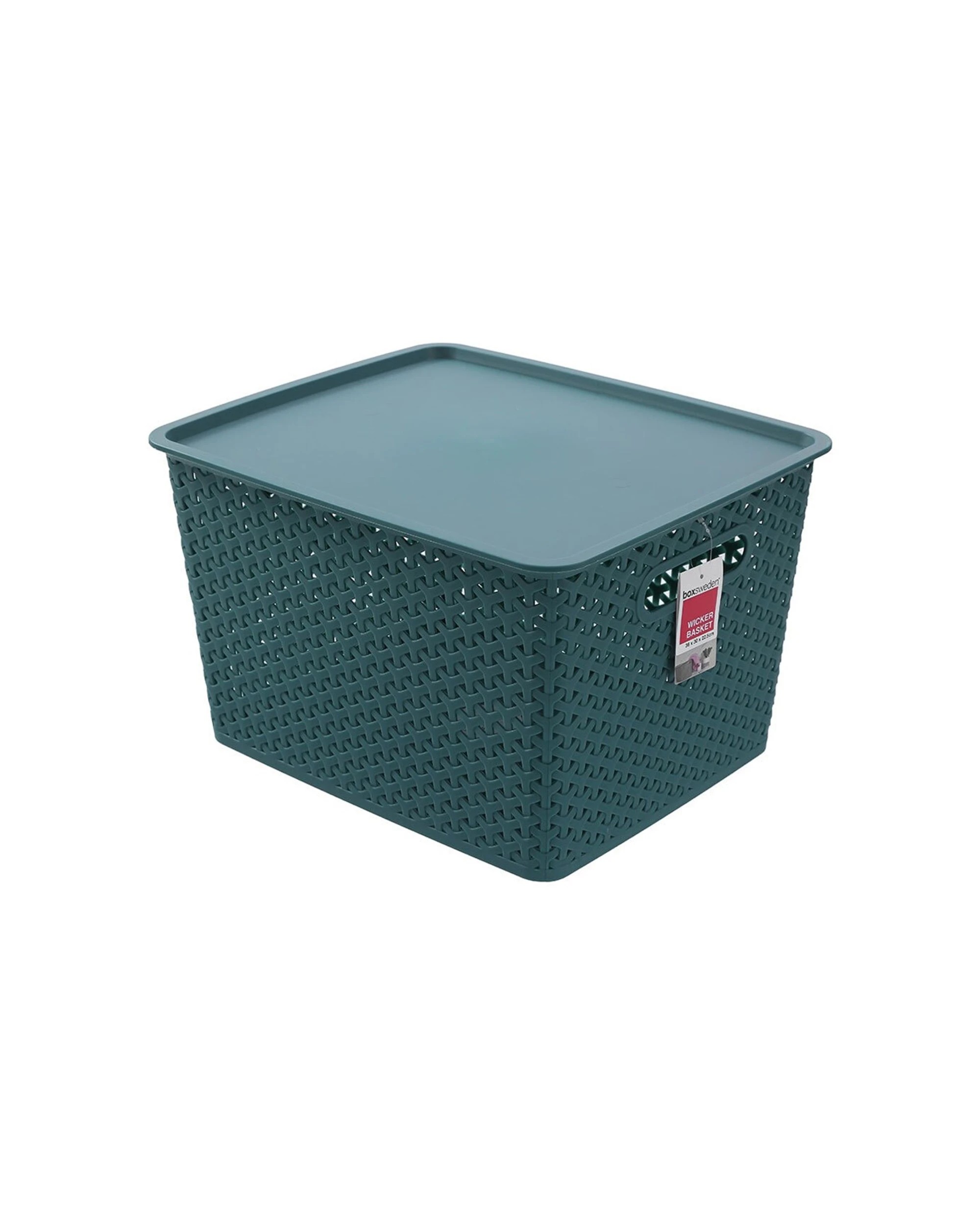 2 Boxsweden Wicker Basket Large 36cm X 30cm X 22.5cm With Lid - Assorted, 2 of 5