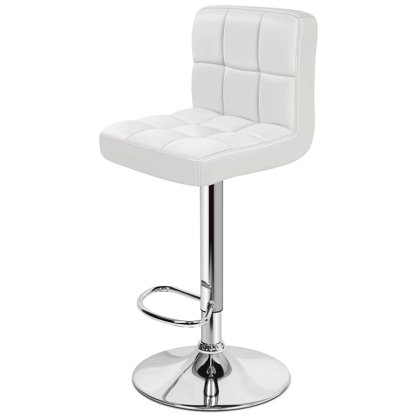 4 Alfordson 4x Bar Stools Ralph Kitchen Swivel Chair Leather Gas Lift - White, 4 of 10