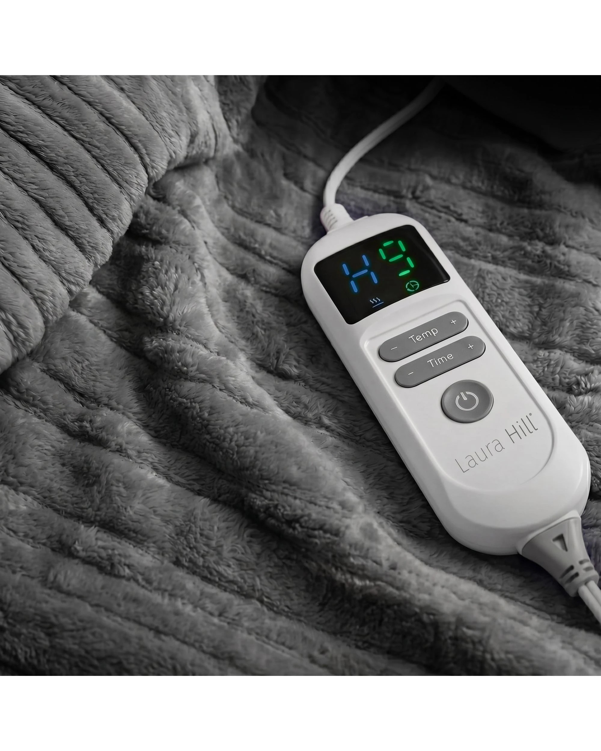 7 Laura Hill XL Electric Heated Blanket Throw Soft Coral Fleece 10 Heat Settings Machine Washable - Grey, 7 of 7