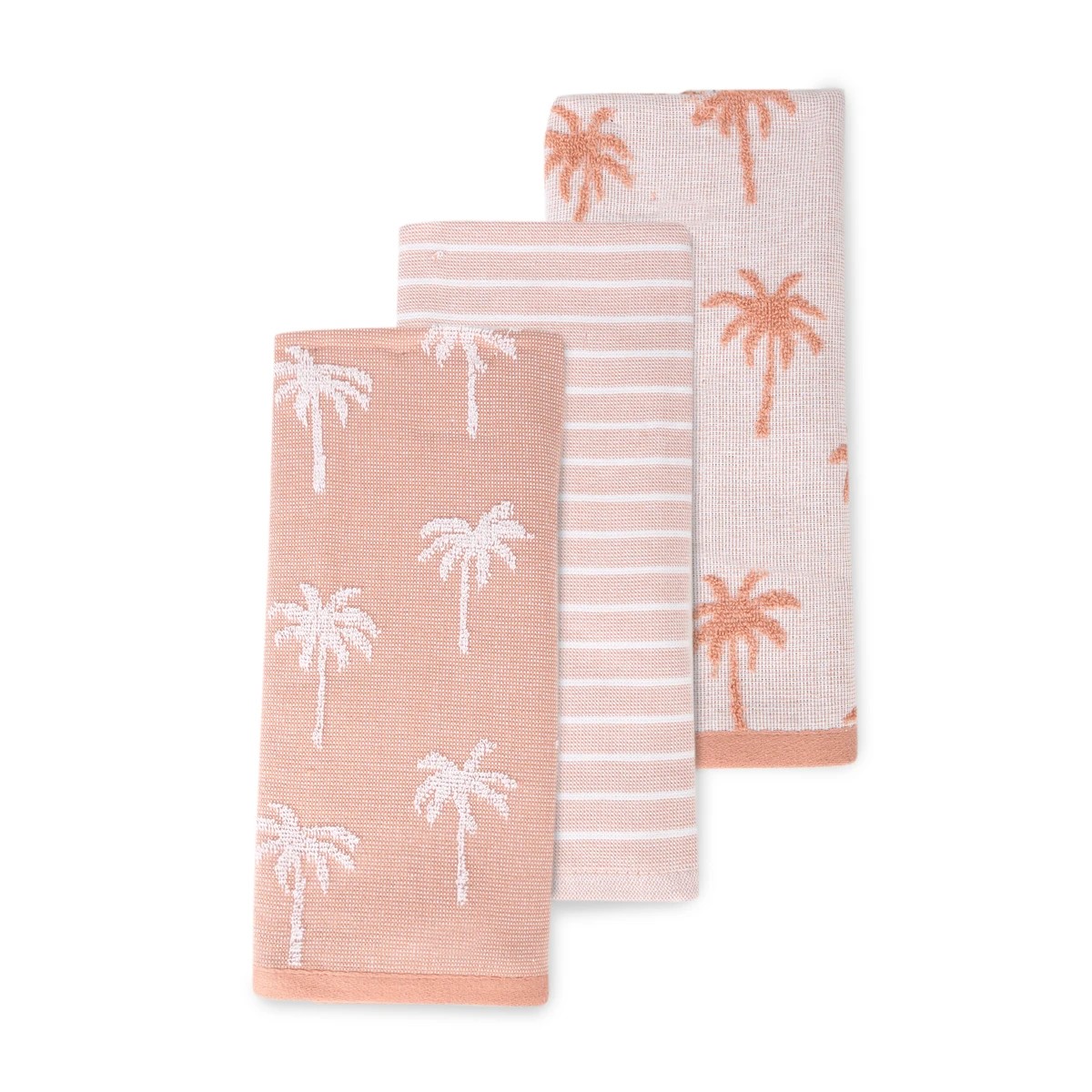 1 3 Pack Pink Palm Tea Towels, 1 of 6