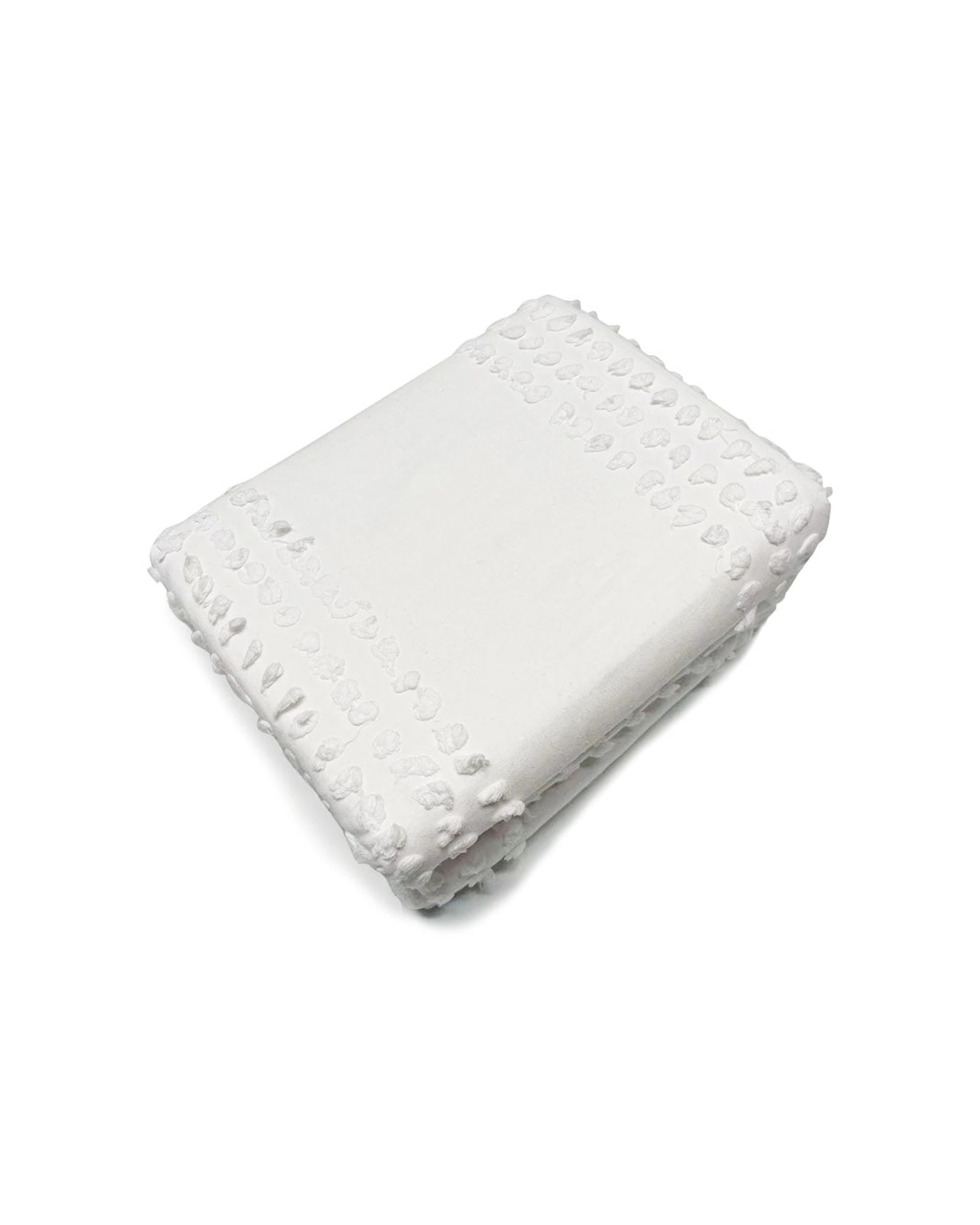 7 Cotton More 100% Cotton Tufted Pattern Quilt Doona Cover Set Double - White, 7 of 7