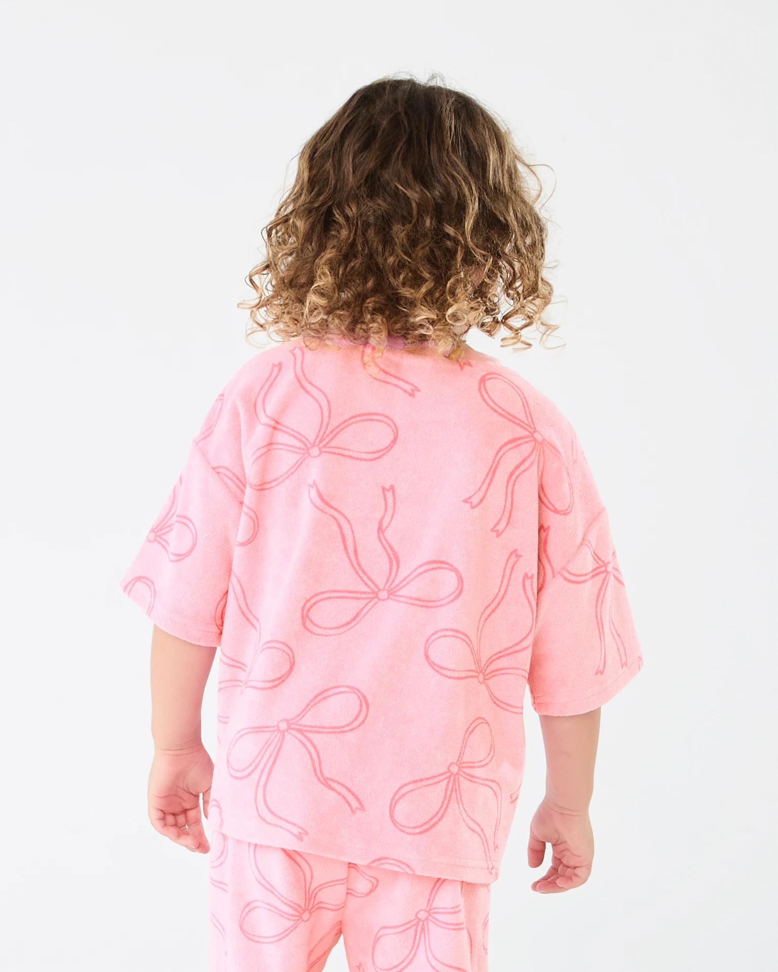 2 Oversized Terry T-shirt Pnk Bow, 2 of 7