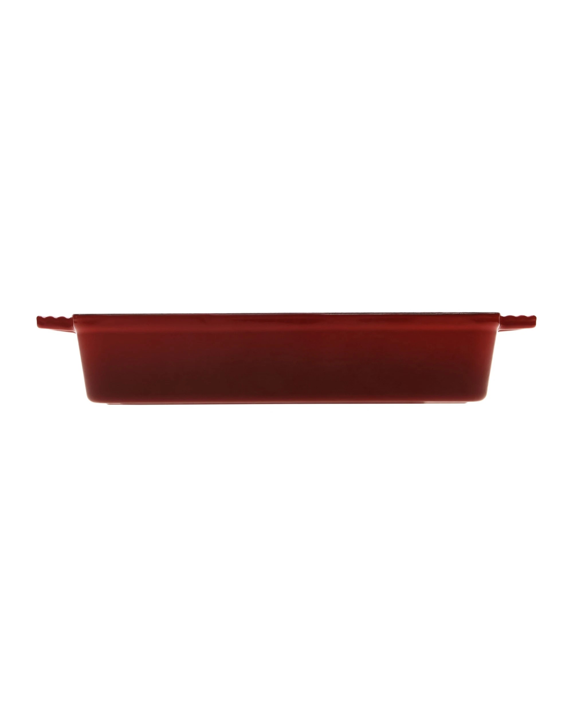 4 Gourmet Kitchen Enamelled Cast Iron Rectangular Baking Pan 33cm - Black Cherry Red, 4 of 9