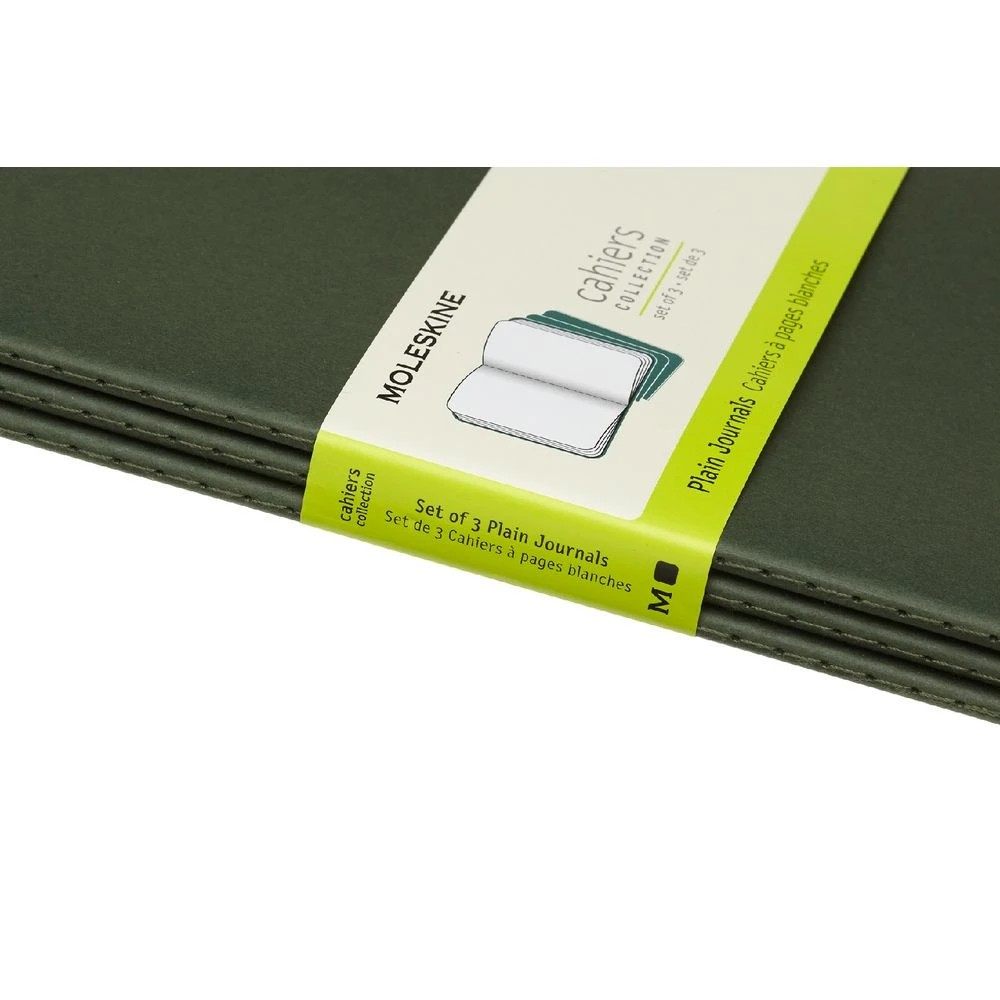 5 Moleskine Cahier Notebook Plain Large Myrtle Green 3 Pack, 5 of 5
