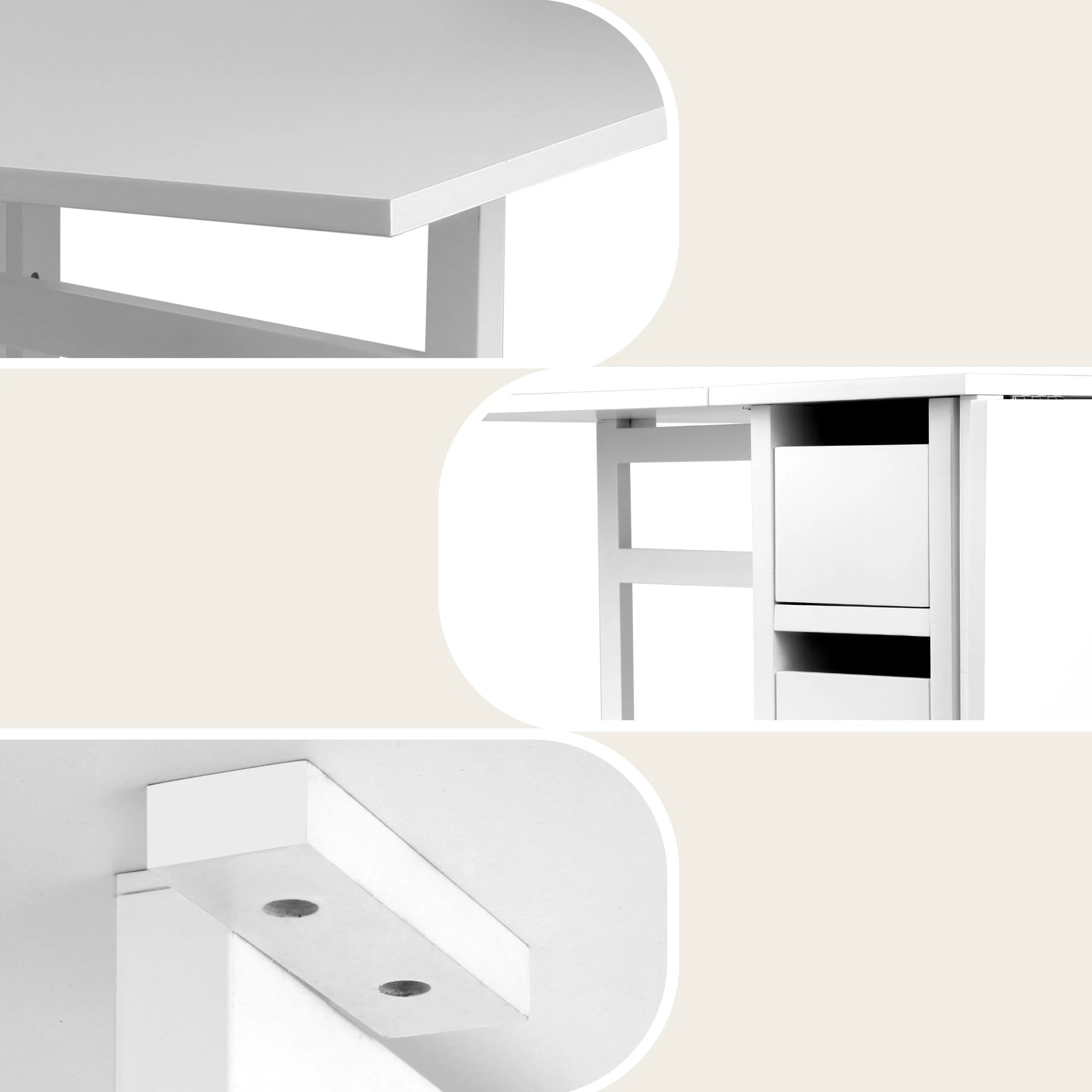 6 Artiss Dining Table and Chairs Set 5pcs Foldable Kitchen Furniture with 2 Drawers - Multi, 6 of 10