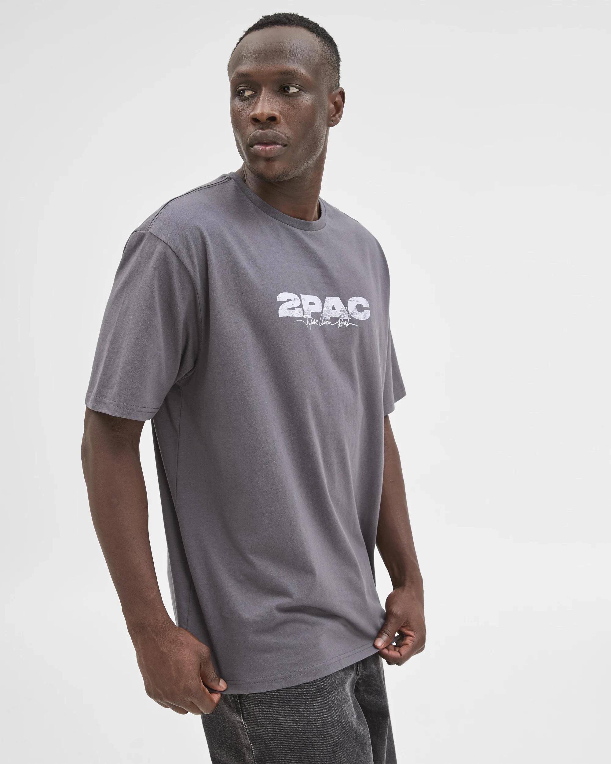 4 Licensed Australian Cotton Tupac Relaxed T-Shirt BLACK, 4 of 6