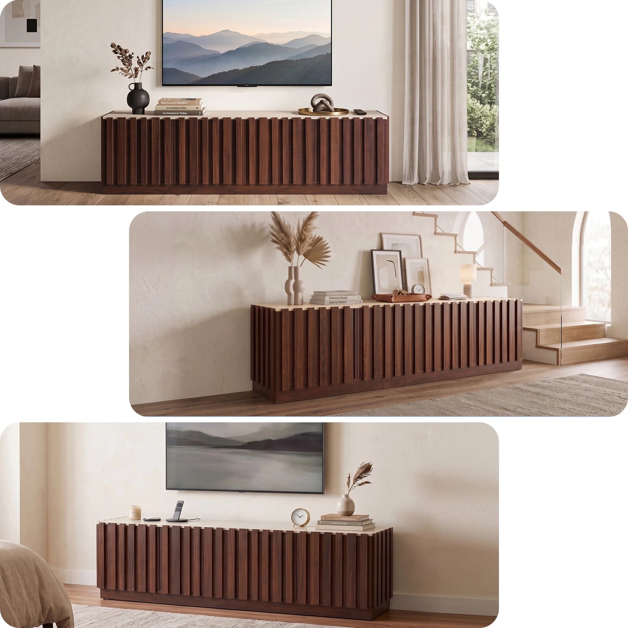 9 Artiss 180cm TV Unit Entertainment Cabinet Fluted Style Anti-tip Kit- Yellow, 9 of 10