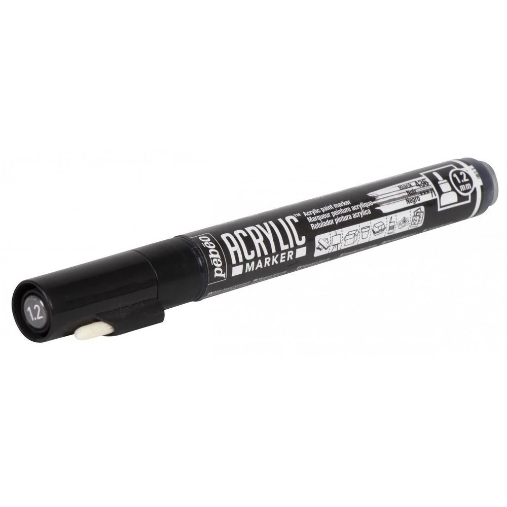 2 Pebeo Acrylic Paint Marker 1.2mm Black, 2 of 4
