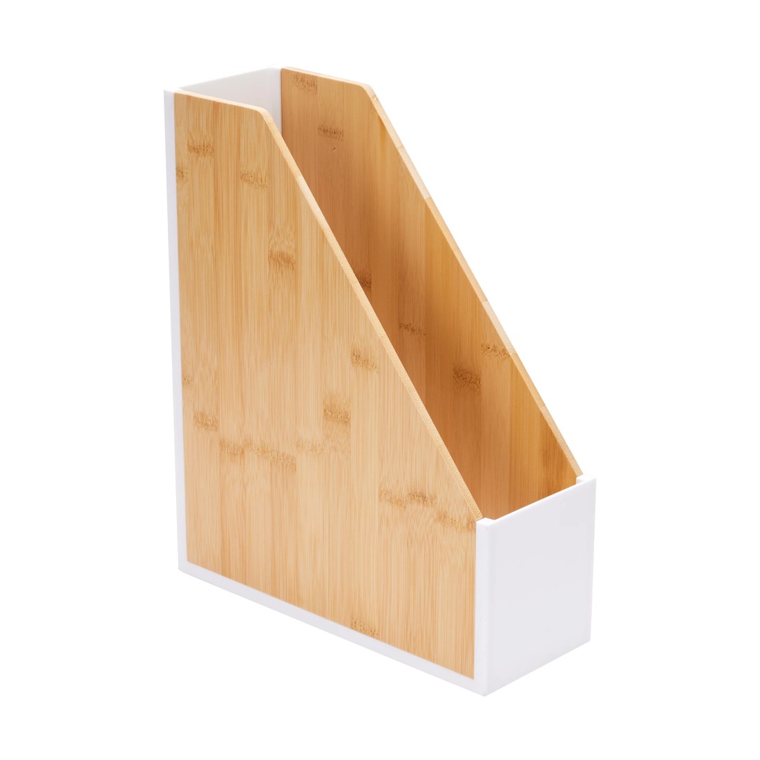 3 Bamboo and Plastic Magazine Holder - White, 3 of 7