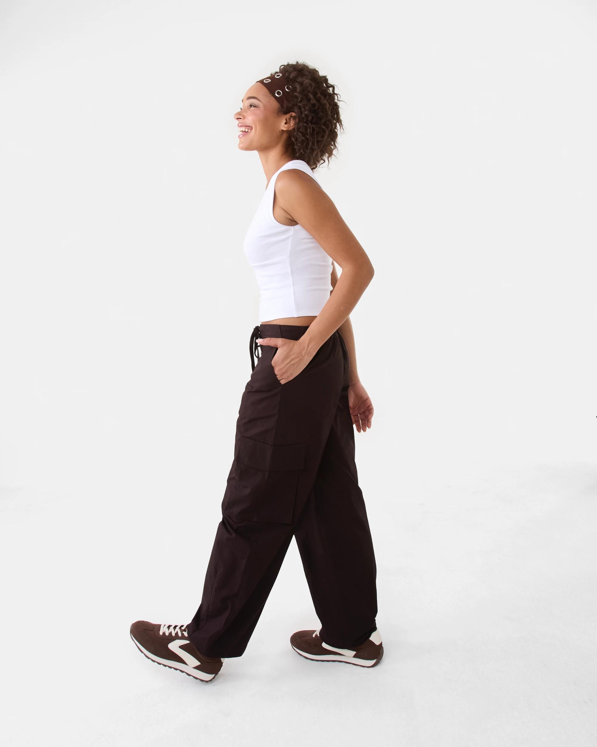 3 Balloon Leg Cargo Pants Choc Plum, 3 of 10