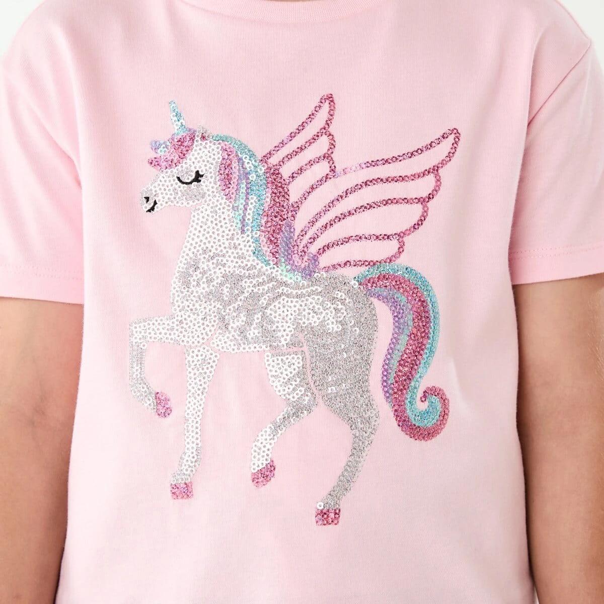 4 Short Sleeve Sequin T-shirt Unicorn, 4 of 8