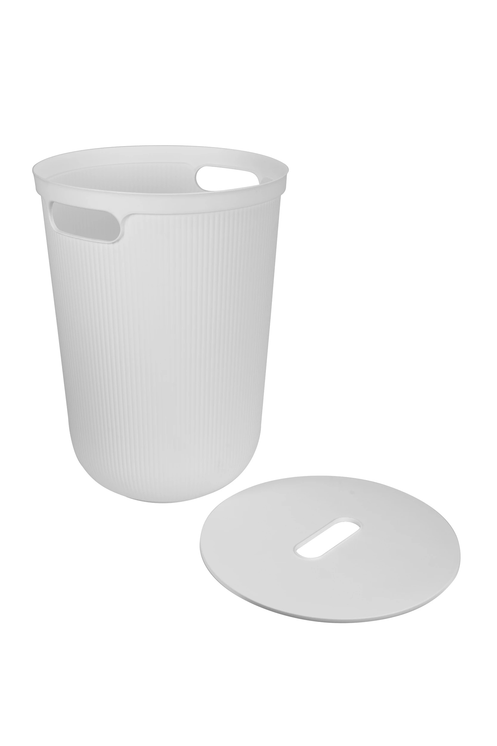 6 70 Litre Ribbed Laundry Hamper - White, 6 of 8