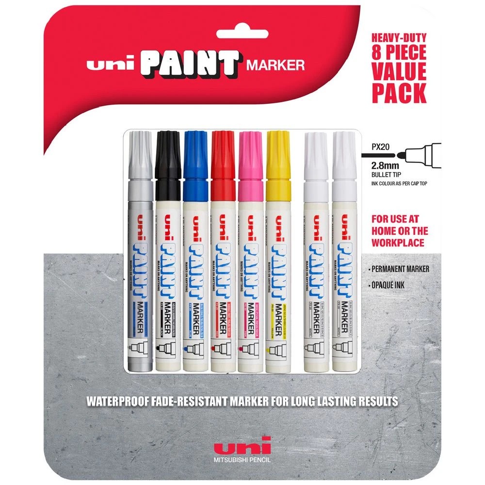 1 Uniball PX20 Paint Markers 8 Pack Assorted, 1 of 1