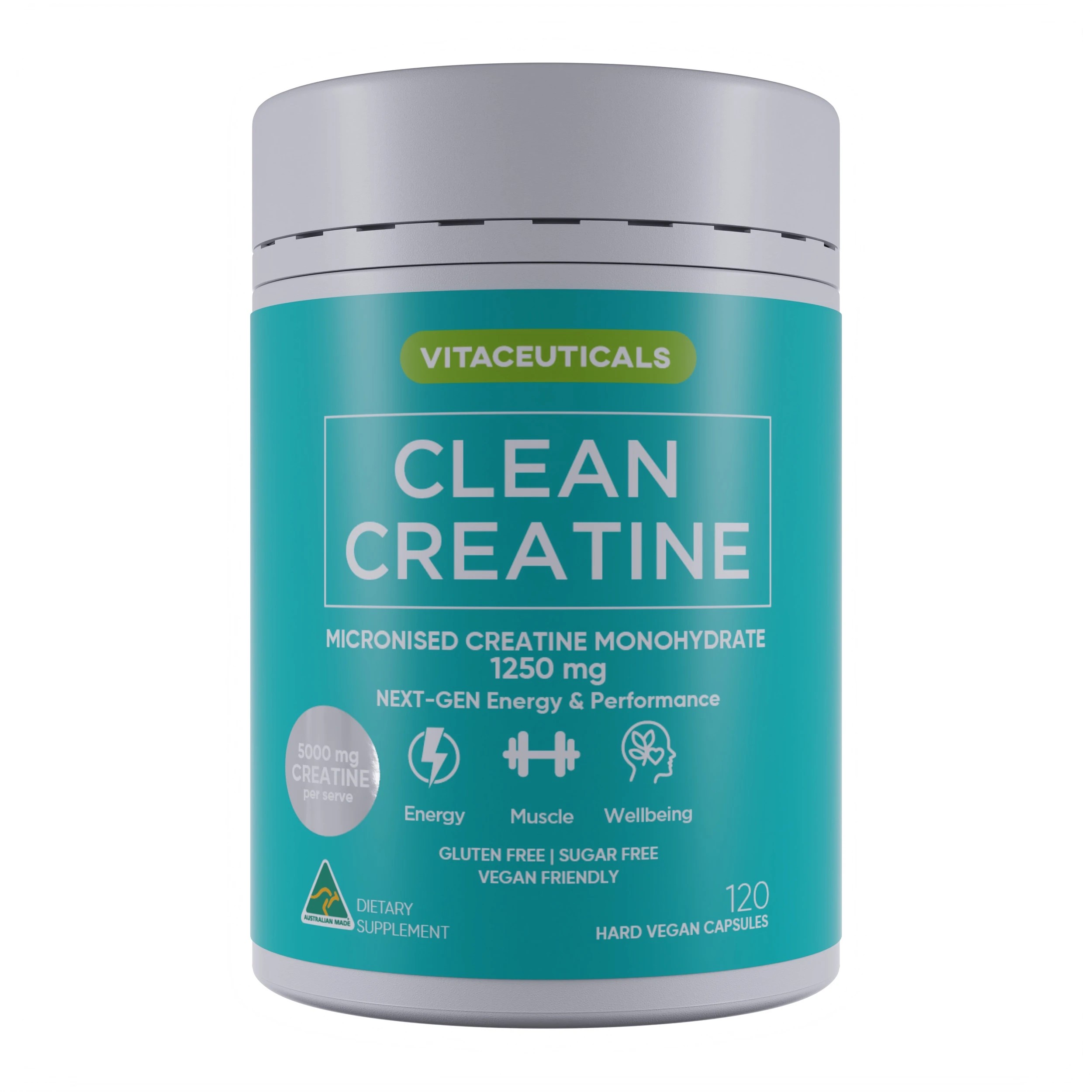 1 Vitaceuticals 120pc Wellness Essentials Clean Creatine 1250mg Creatine Capsules, 1 of 2