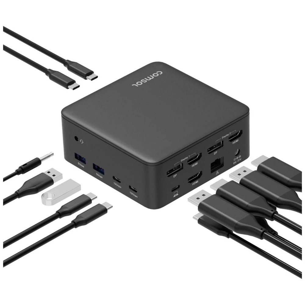 5 Comsol Triple 4K HDMI+DP Docking Station, 5 of 9