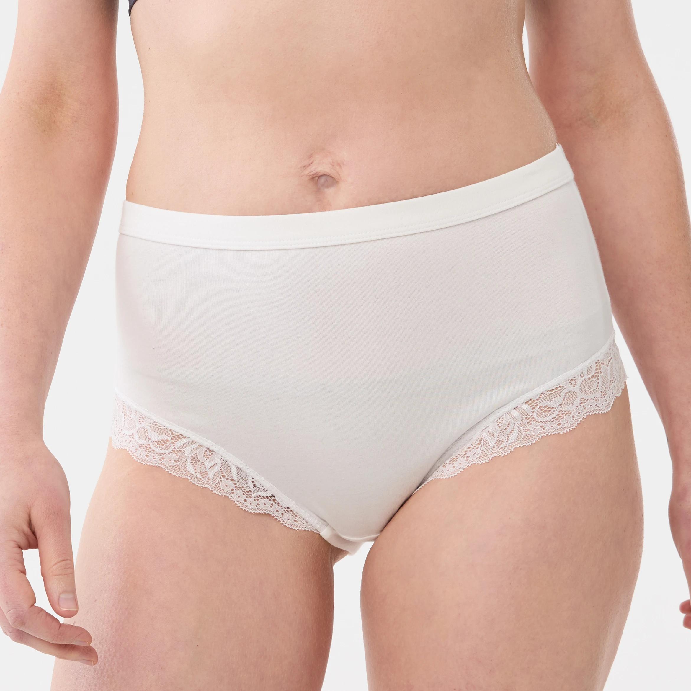 4 3 Pack Lace Trim Cotton Full Briefs BRIGHT LAVENDER, CLOUD DANCER, DEEP NAVY, 4 of 8