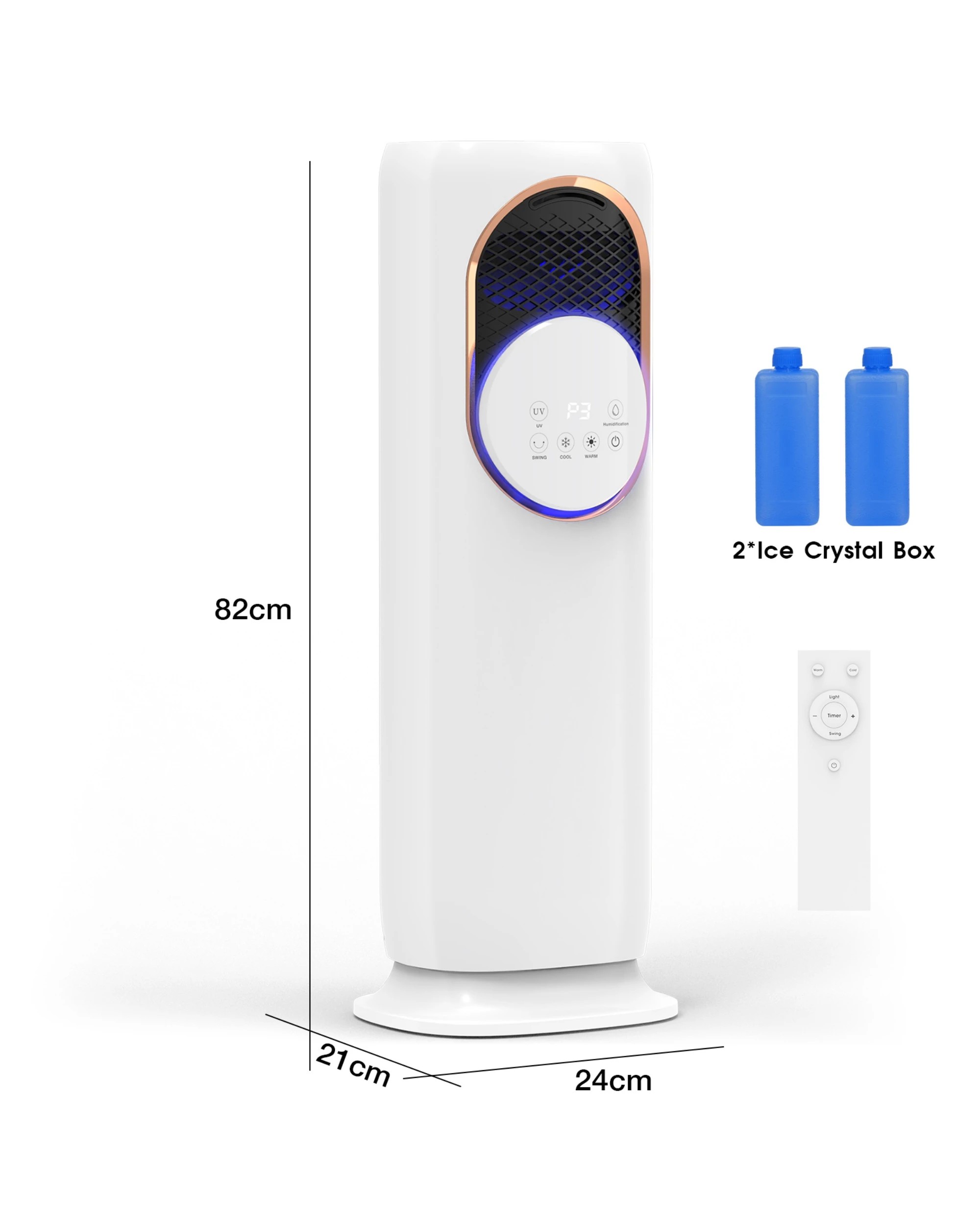 2 ADVWIN 4L Evaporative Air Cooler Heater Fan with Humidifier, 1800W Heating, UV Light, 3 Speeds for Bedroom, 2 of 7