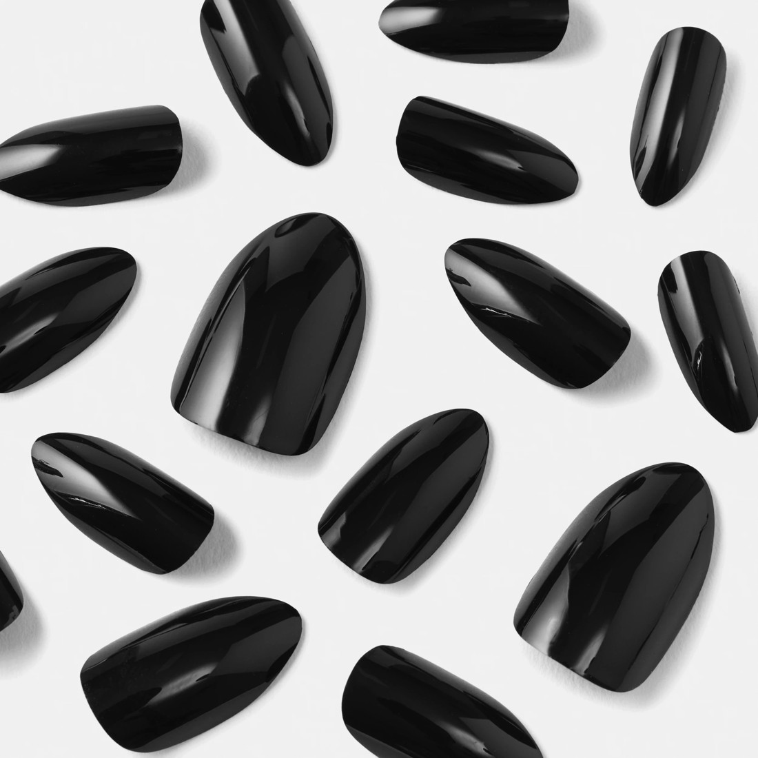 4 OXX Cosmetics 24 Pack Artificial Nails with Adhesive - Almond Shape, Black, 4 of 5