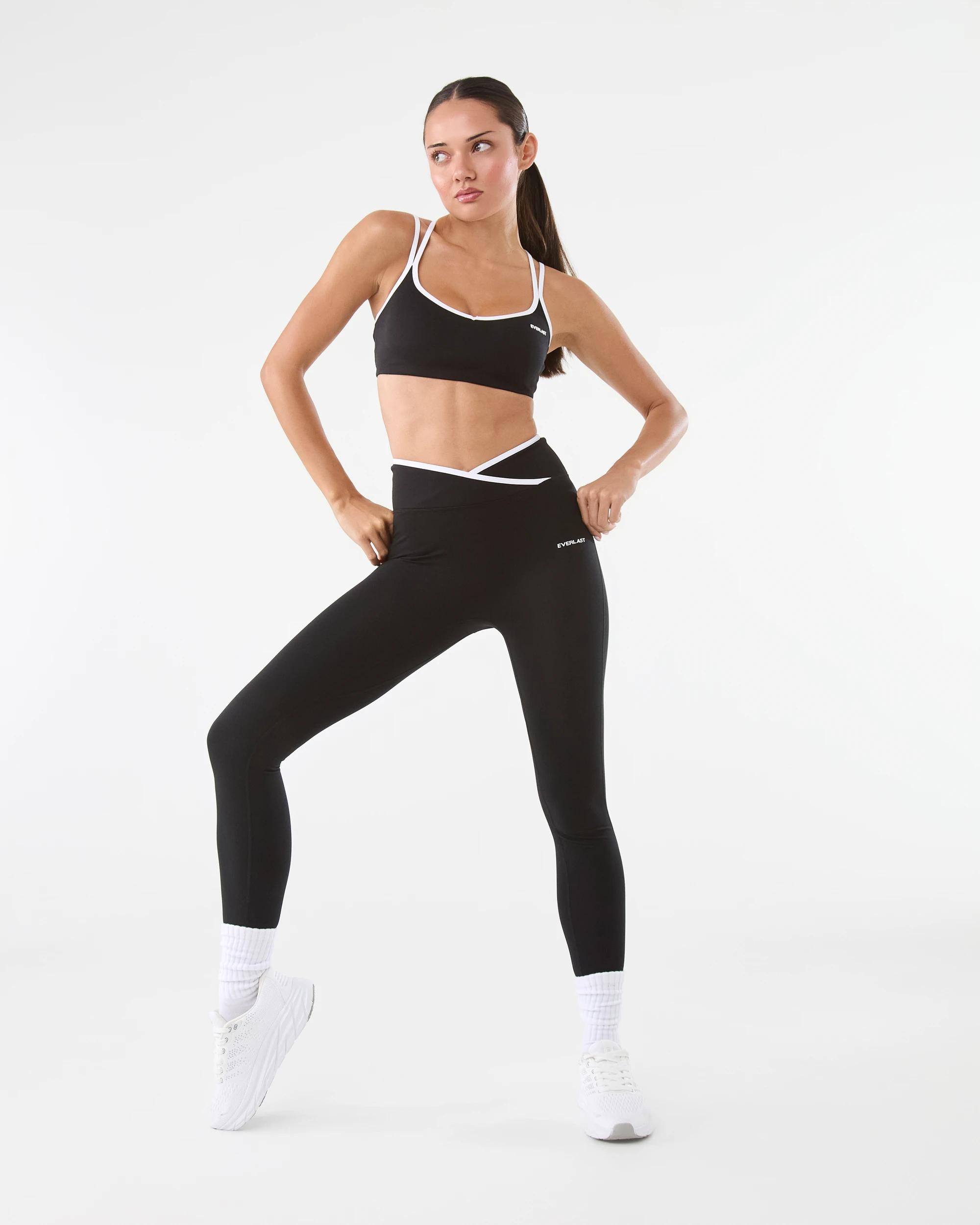2 Everlast Womens Cross Front Leggings Black, 2 of 7