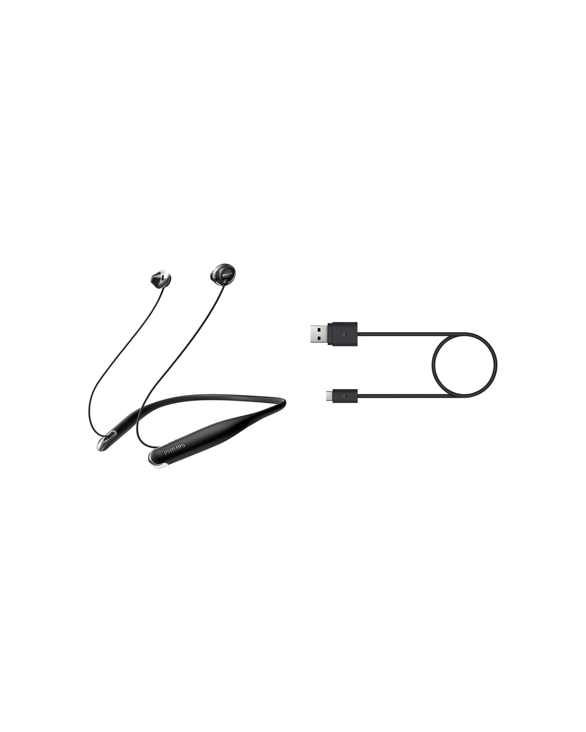 2 Philips Flite Wireless Hyprlite Invisible Feel Bluetooth Neckband Headphones - Black, 2 of 4
