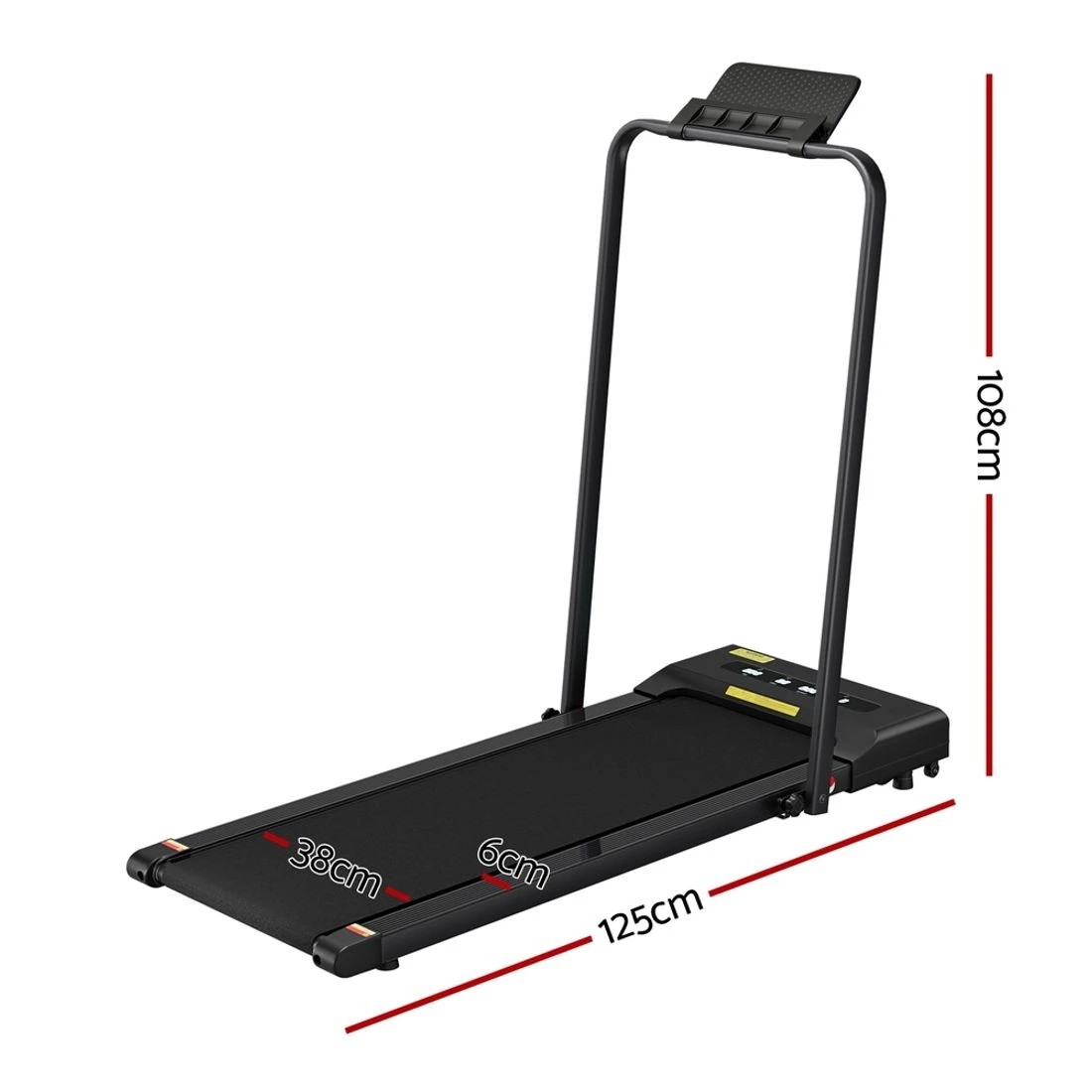 2 Everfit Treadmill Electric Walking Pad Under Desk Home Gym Fitness 380mm Black - Black, 2 of 9