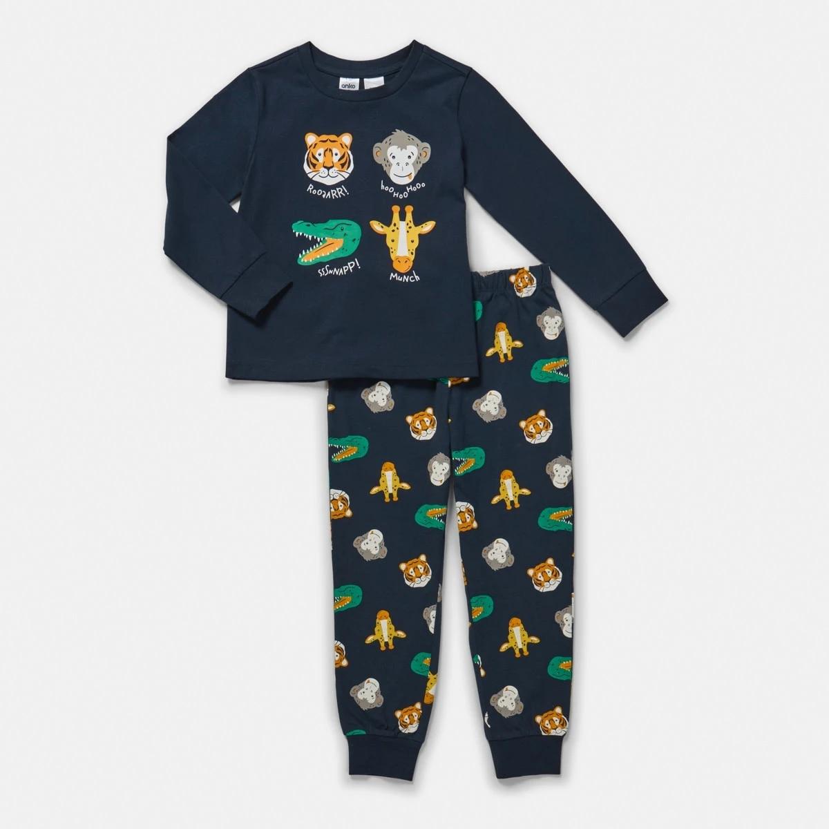 7 Jersey Pyjama Set Nvy Animal, 7 of 10