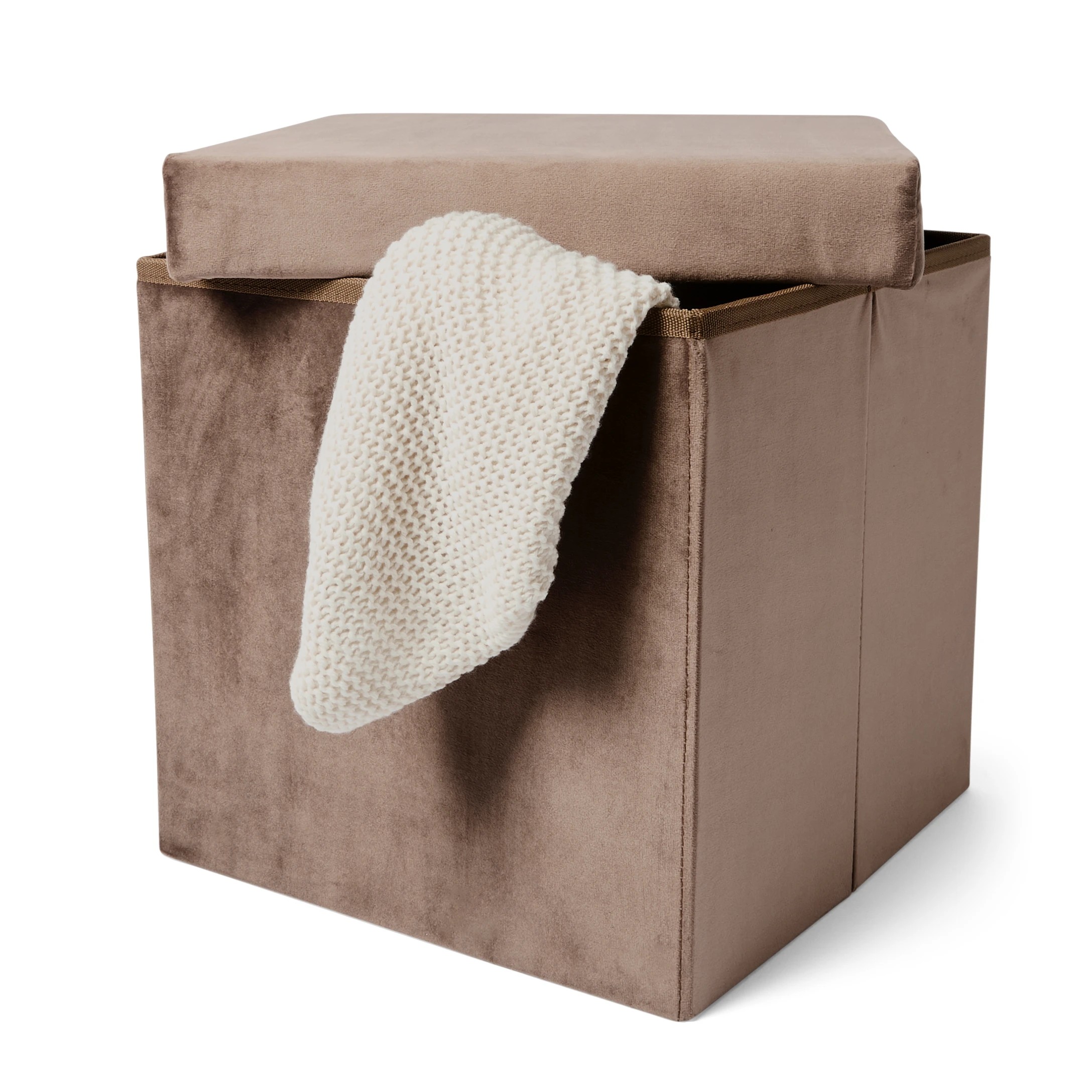 3 Square Storage Ottoman - Chocolate, 3 of 10