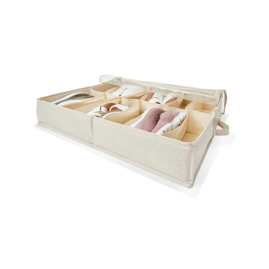 2 Linen Look Underbed Shoe Organiser, 2 of 8