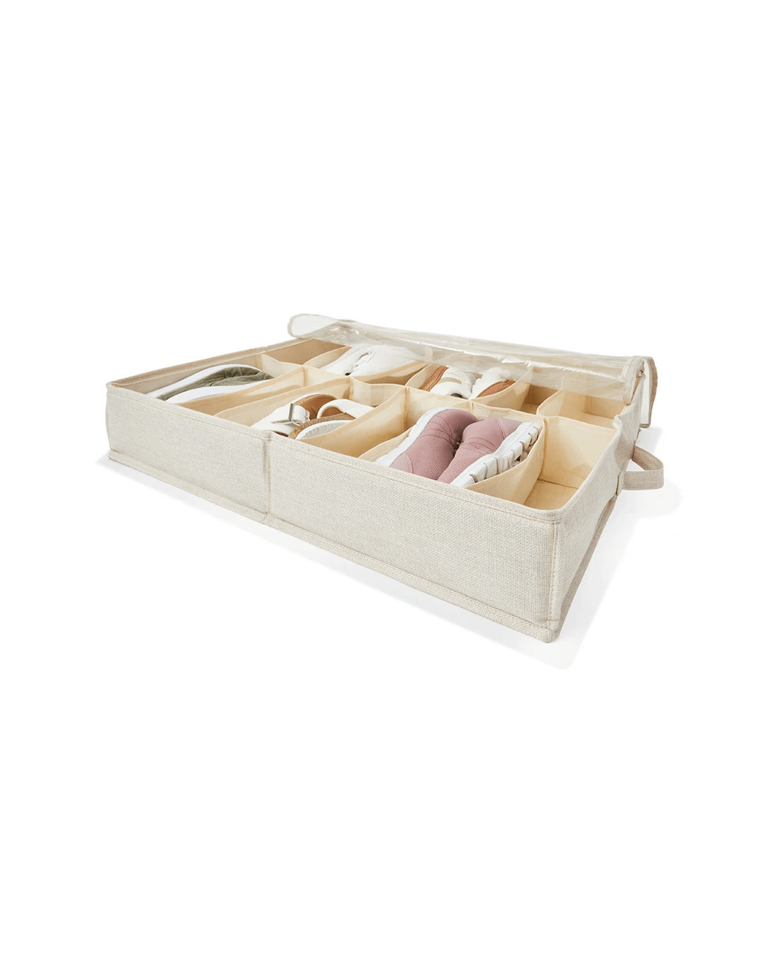2 Linen Look Underbed Shoe Organiser, 2 of 8