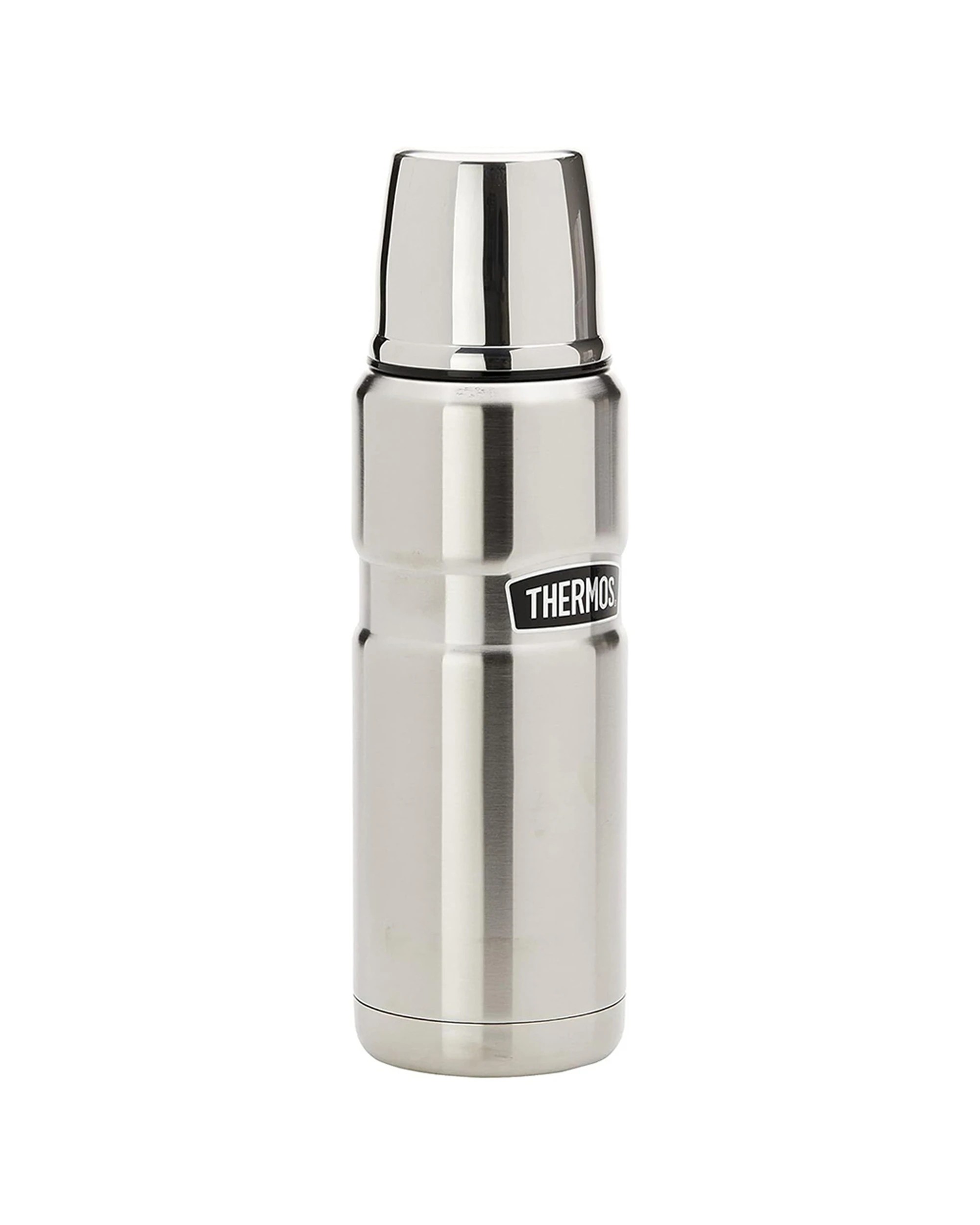 2 Thermos King Vacuum Insulated Flask 470ml Double Wall Twist Pour Stopper Cup Lid - Silver, 2 of 3