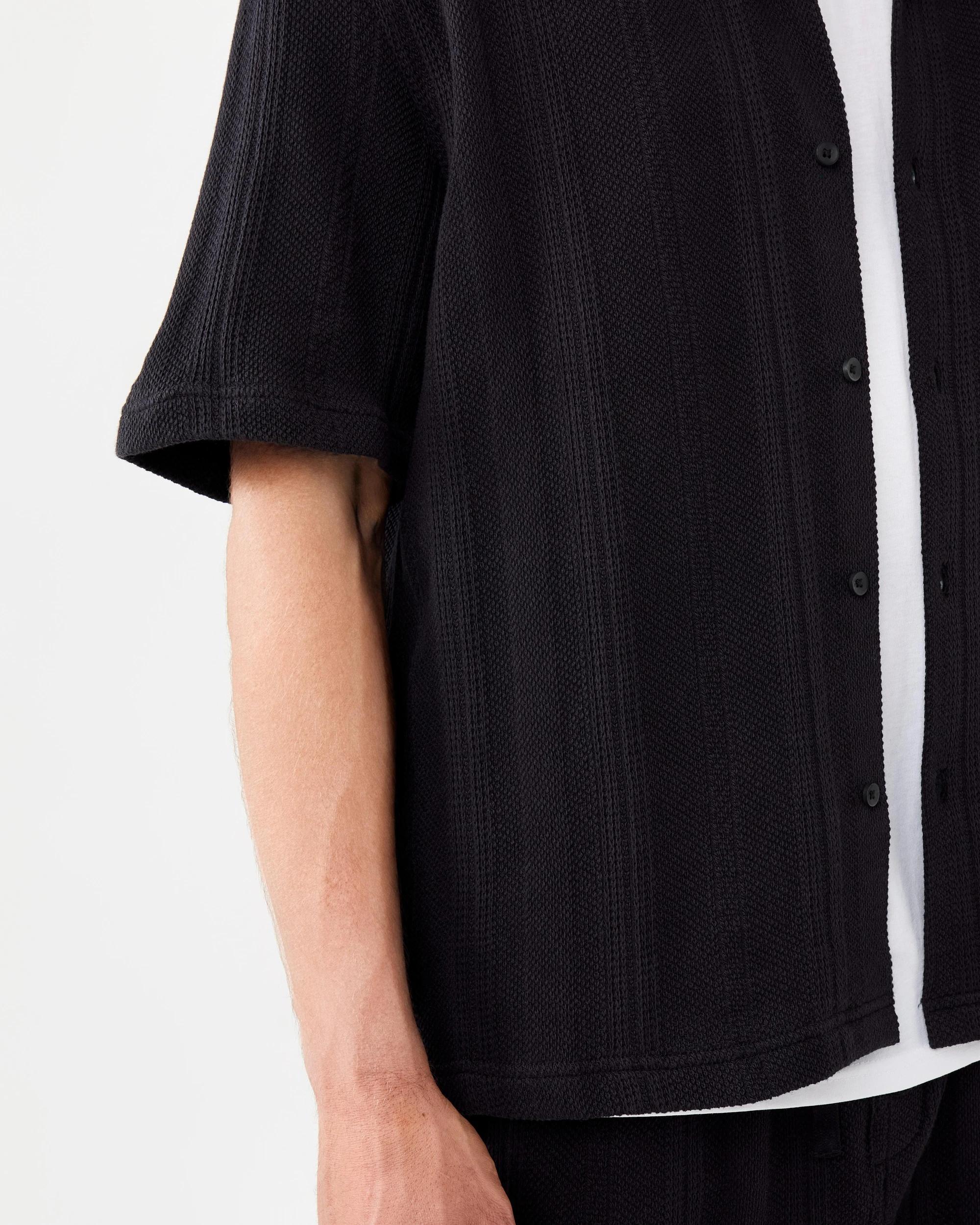 8 Short Sleeve Textured Shirt Blk Selfsp, 8 of 9