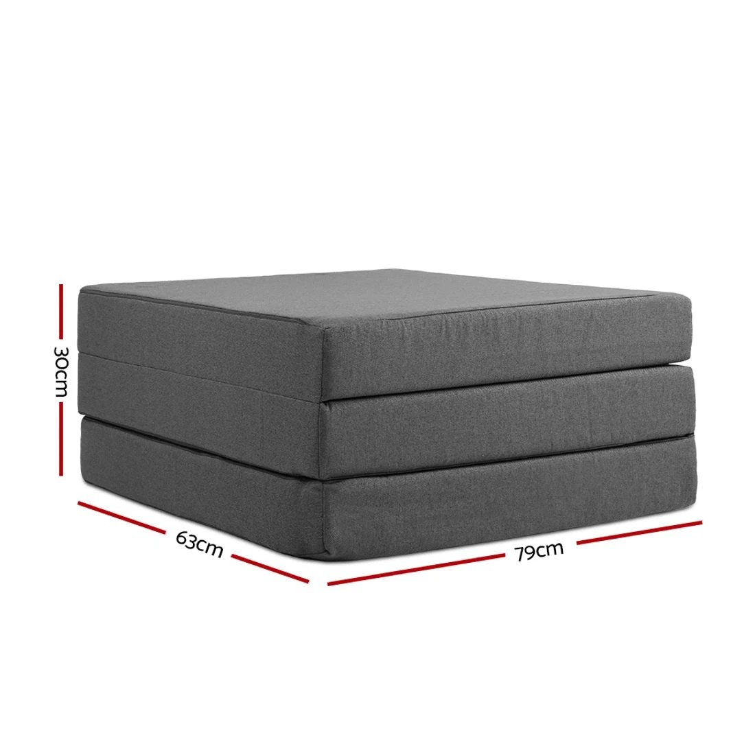 4 Giselle Bedding Foldable Mattress Folding Foam Bed Single - Grey, 4 of 7