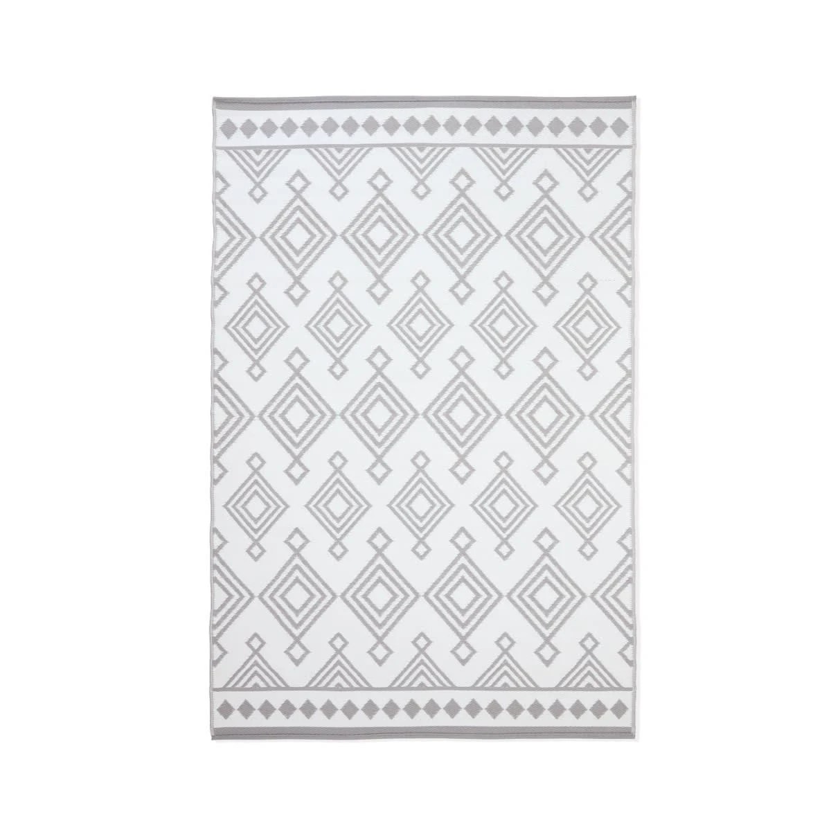 2 Geometric Outdoor Rug - Grey - 270cm x 180cm, 2 of 4
