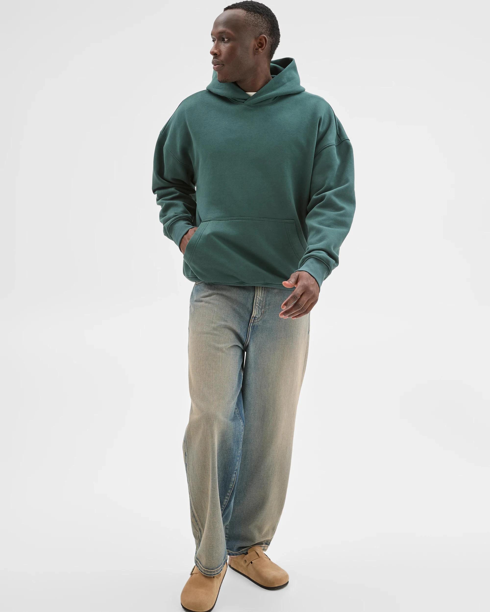 2 Commons Australian Cotton Blend Heavyweight Oversized Hoodie DARK FOREST, 2 of 7