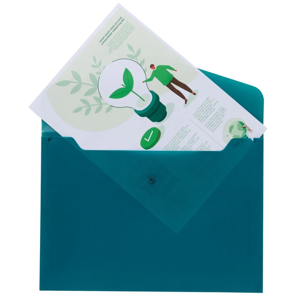 2 J.Burrows A4 Recycled Button Document Wallet Green, 2 of 2