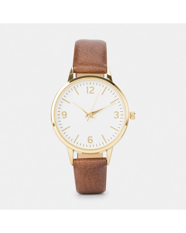 Skinny Watch - Brown & Gold 