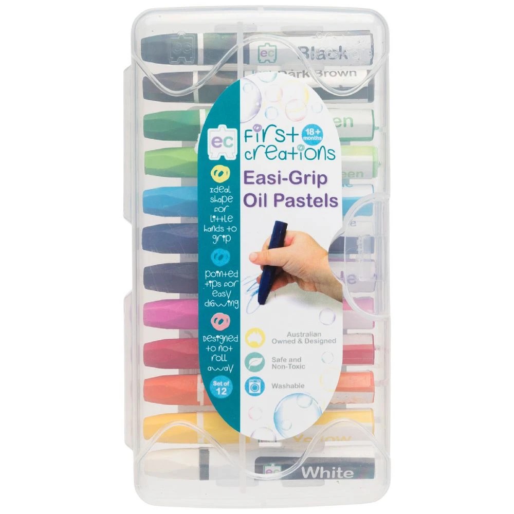 1 First Creations Easi-Grip Oil Pastels 12 Pack, 1 of 5
