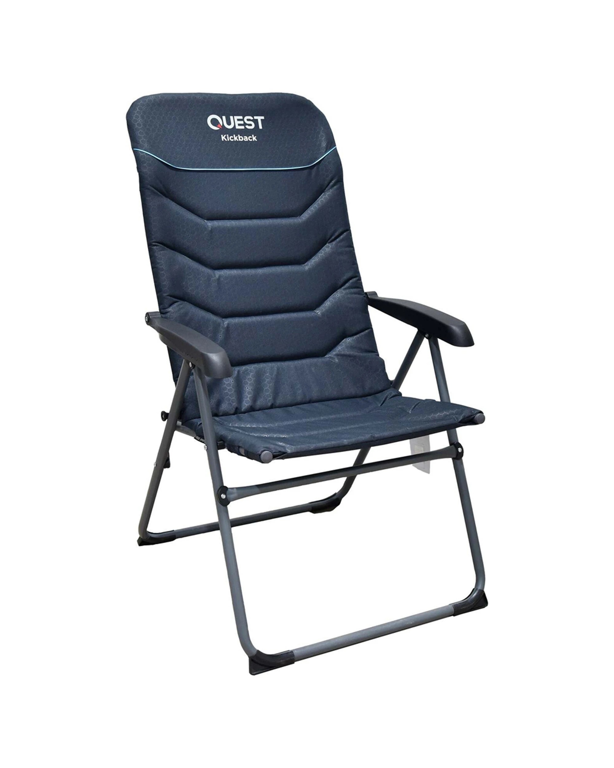 1 Quest Outdoors Kickback Reclining Camp Chair Portable Lightweight Padded - Blue, 1 of 1