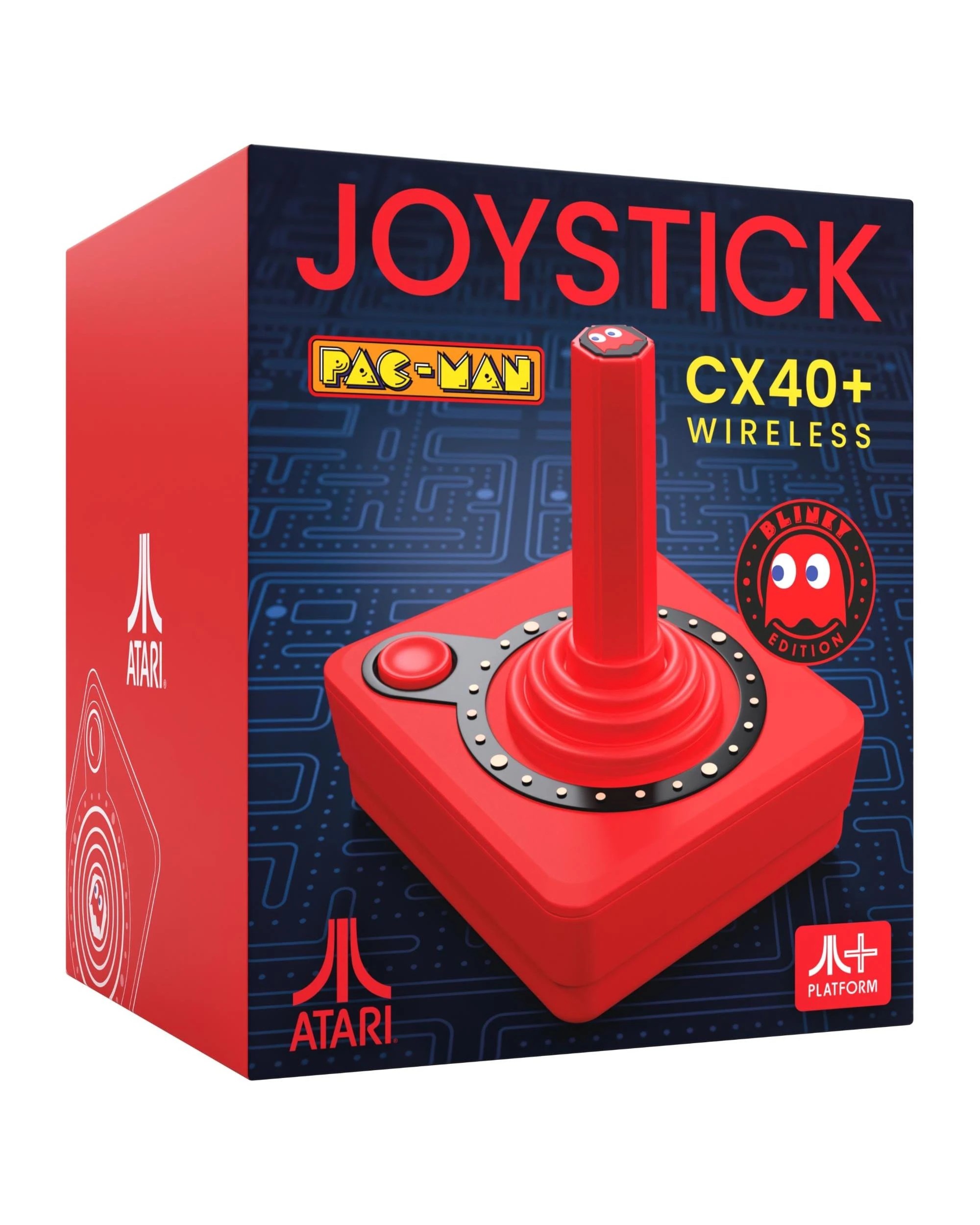 1 Atari Pac-Man CX-40+ Wireless Joystick - Red, 1 of 3