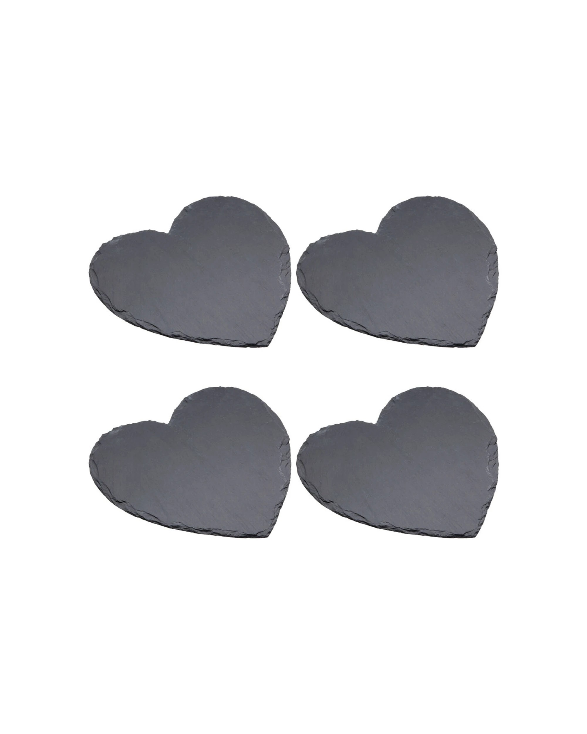 1 Artesa 4PK Rustic Slate Heart Shaped Serving Platter Tray Charcuterie Ent - Multi, 1 of 5