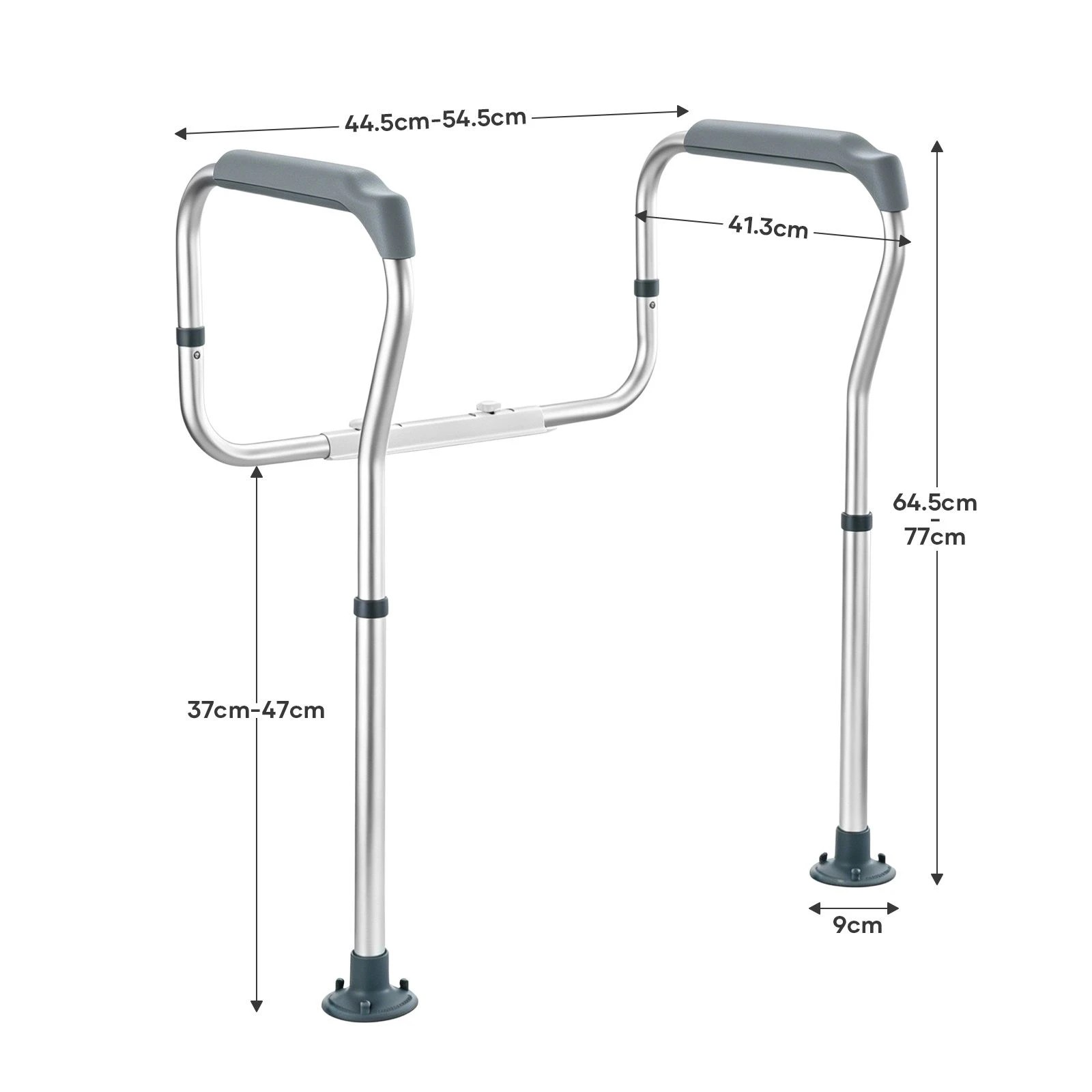 2 Ausway Adjustable Toilet Safety Rails Support Handles for Elderly Handicap Disabled Pregnant 100kg Capacity, 2 of 6