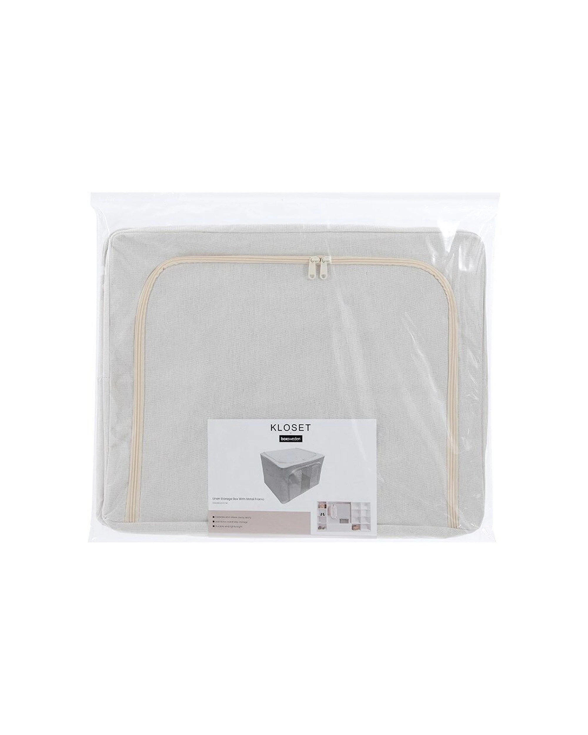 4 Boxsweden Kloset Linen Storage Box Fabric 8PK Metal Frame Handles 50x40x33cm
 - multi, 4 of 6