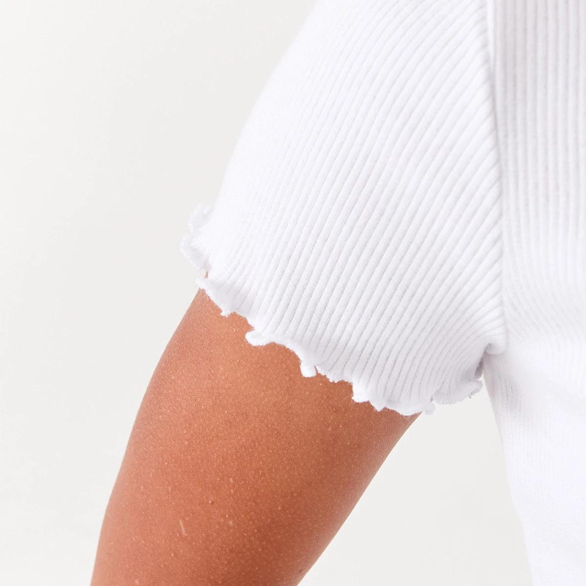 5 Short Sleeve Rib Top White, 5 of 10
