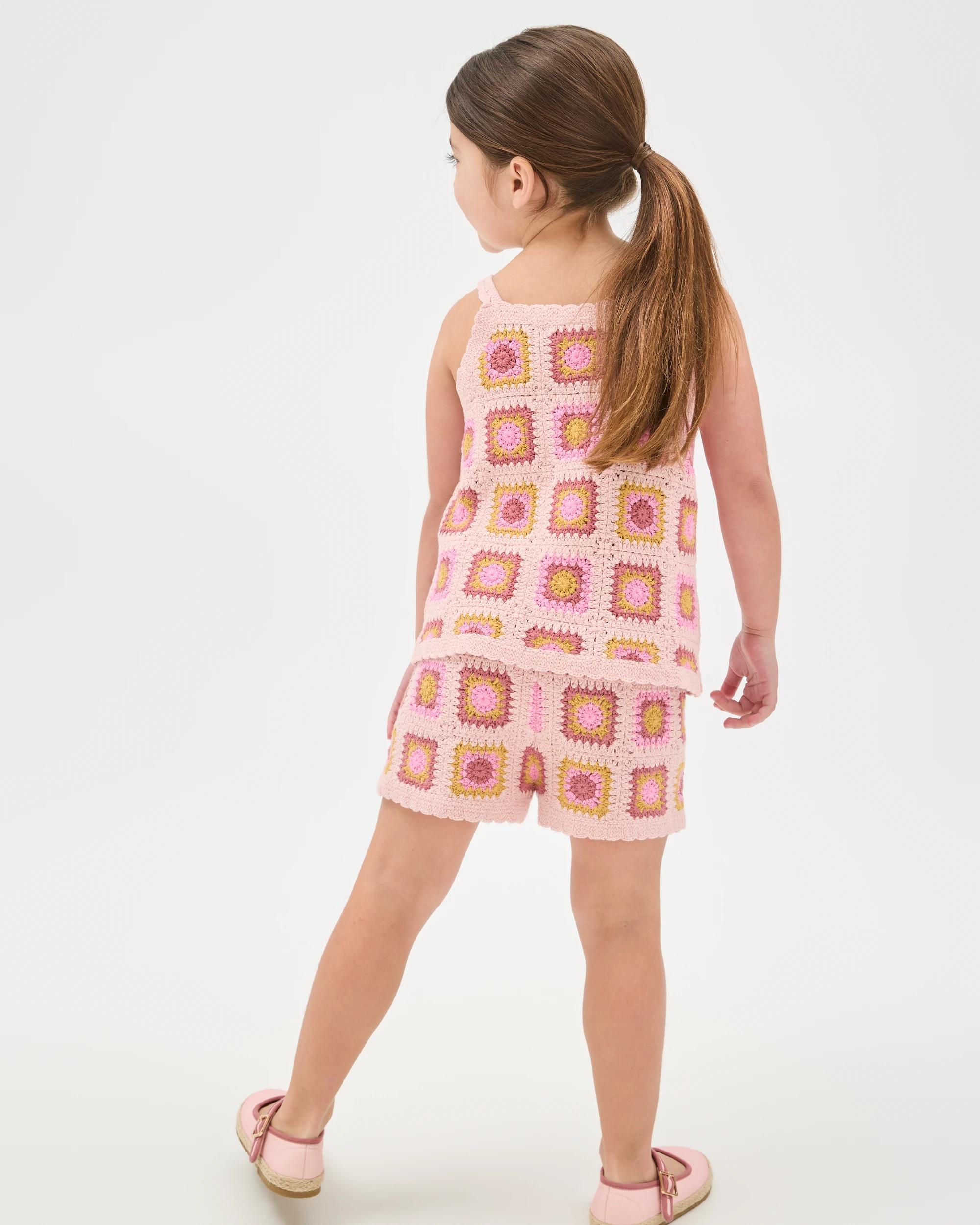 5 Target Kids Australian Cotton Blend Crochet Tank Top and Shorts Set TILE MULTI, 5 of 7