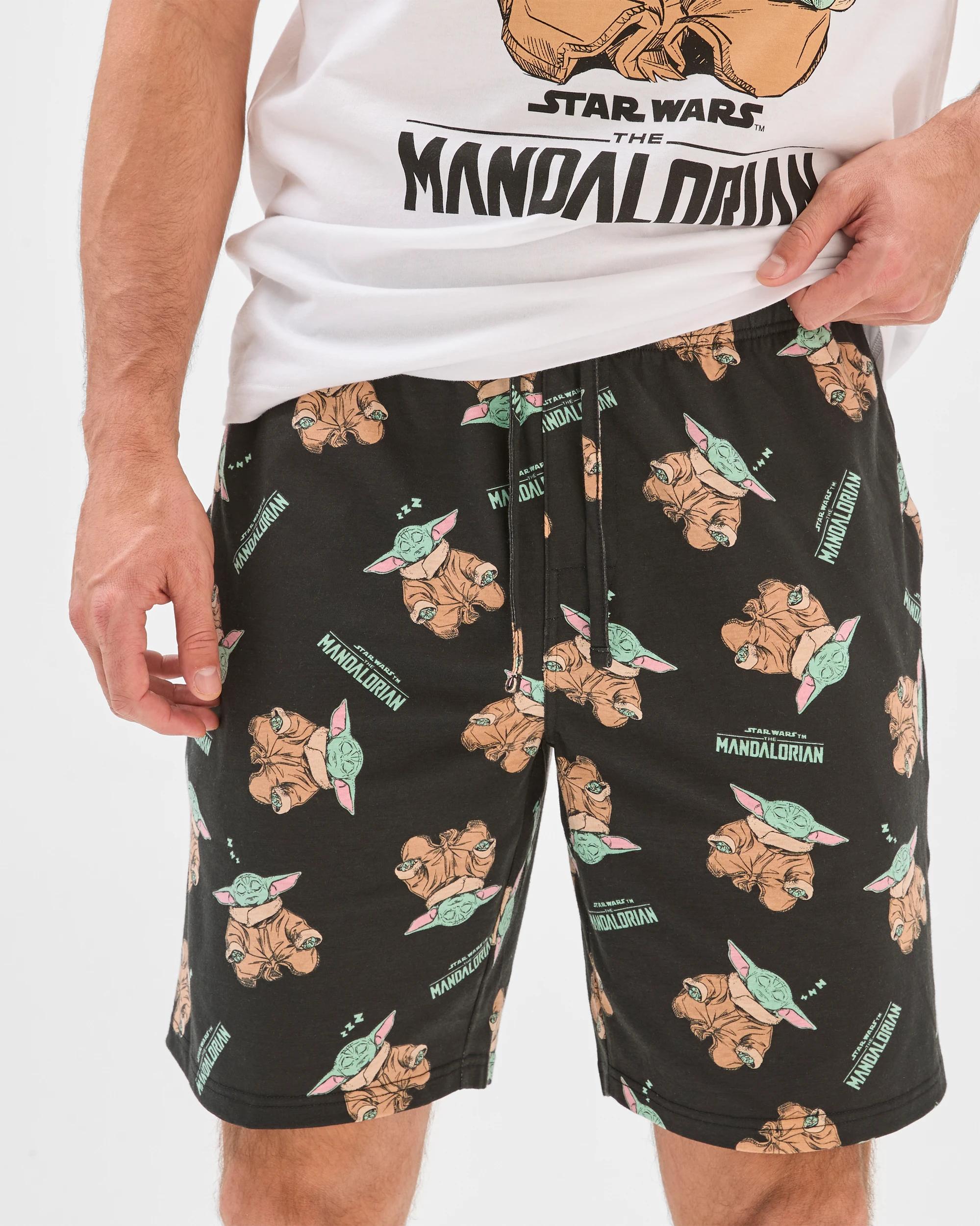 4 Disney Star Wars Top & Shorts Pyjama Set GROGU WHITE, 4 of 6